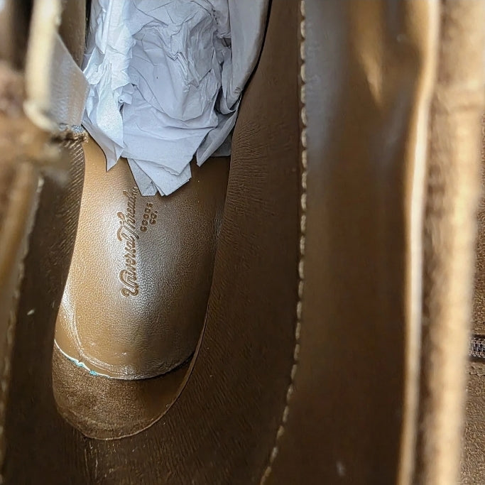 Universal Thread Womens Size 11 Heel Boot Tan Taylor Suede Side Zip 2 3/4" Heel.