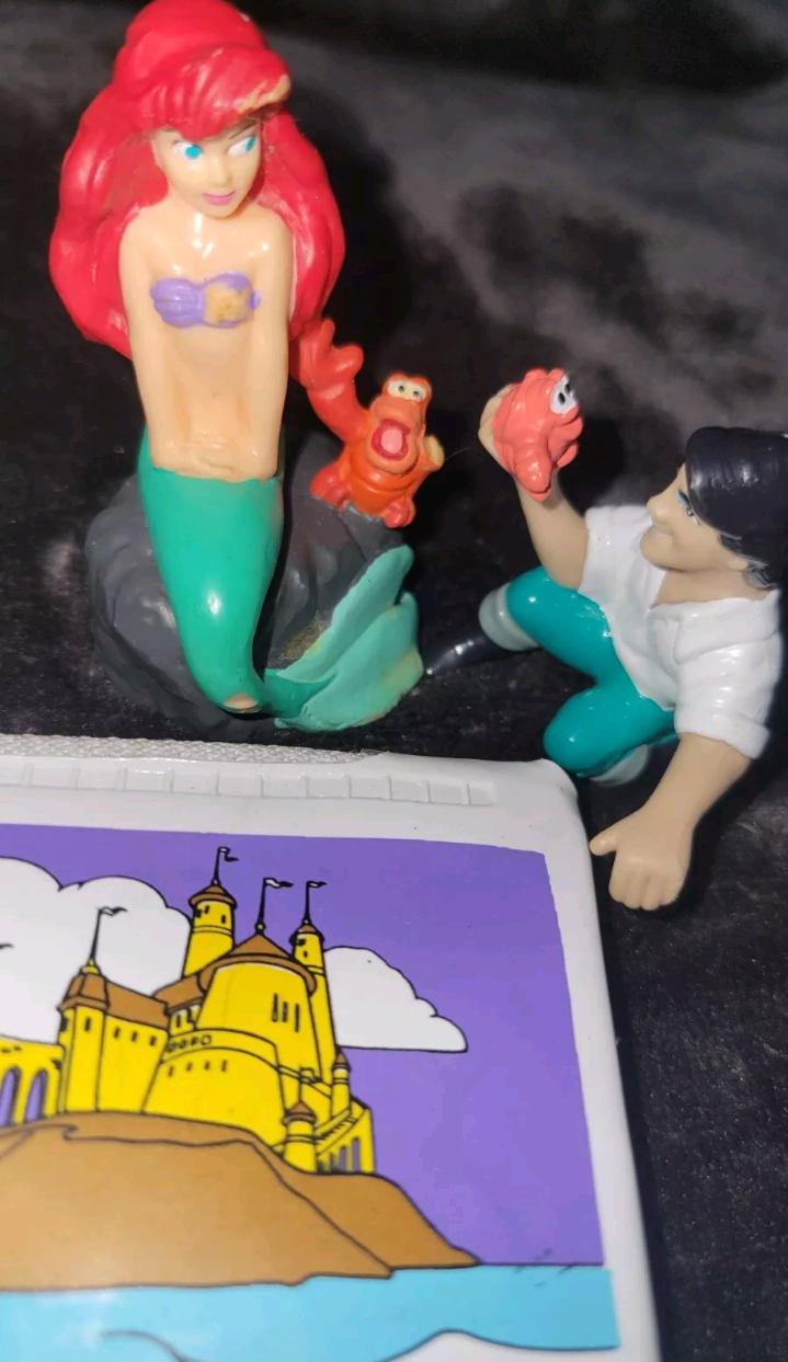 Vintage Disney Little Mermaid Toy Lot Pencil Pouch 3 Ariel's 2 Ericks