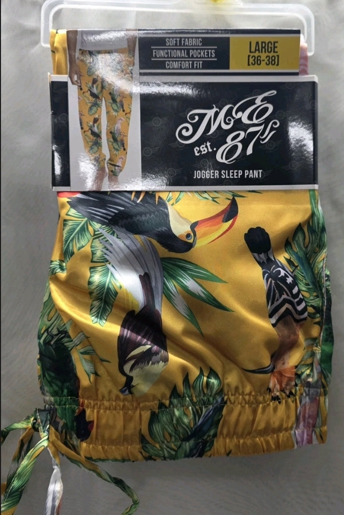 ME Est 87st Mens Jogger Sleeper Pants Large (36-38) Soft Fabric Pockets New