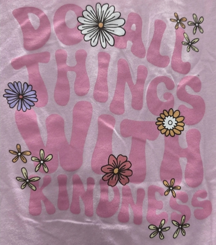 Wonder Nation Girls Medium 7-8 T Shirt Kindness Matters Pink Short Sleeve