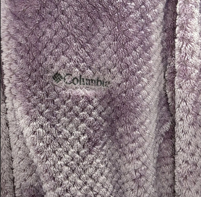 Columbia Sportswear Co Women Zip Up Jacket Large Armpit To Armpit 23" Purple Super soft Pockets