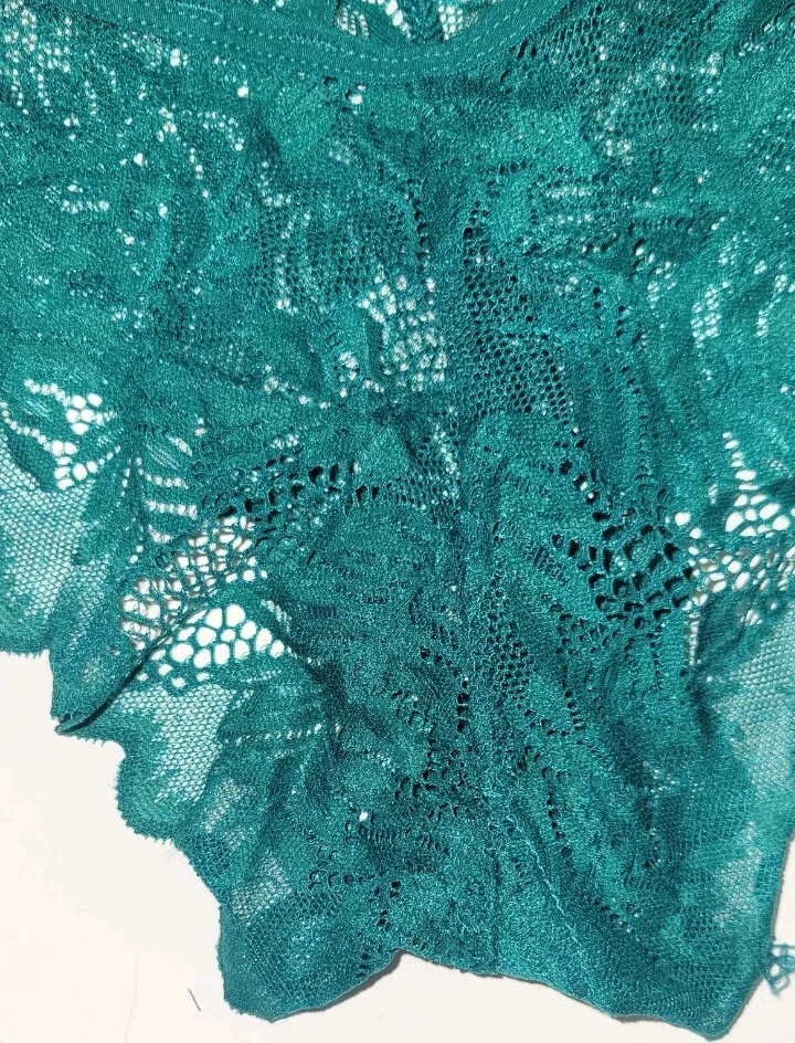 Womens Sexy Floral Lace Green Low Waist Panties Stretchy Breathable Medium Size