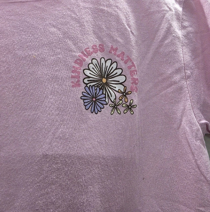 Wonder Nation Girls Medium 7-8 T Shirt Kindness Matters Pink Short Sleeve