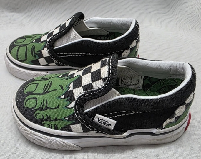 Vans Boy Toddler Slip On Hulk Shoe Size 4.5