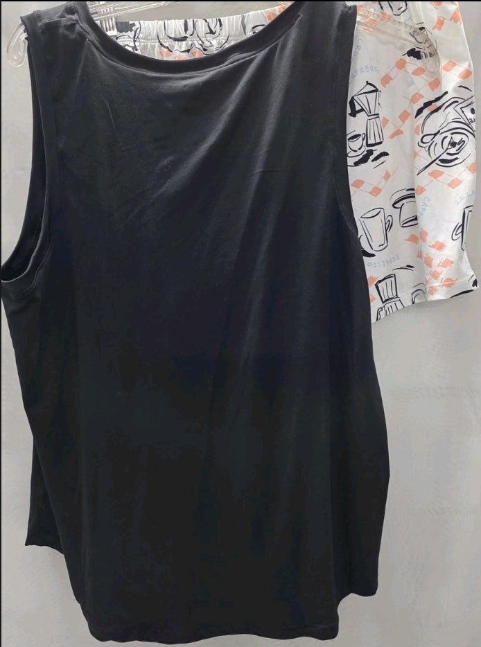 Joyspun Women Large 12-14 2 Piece Pajama Tank Top And Shorts Coffee Lovers Club