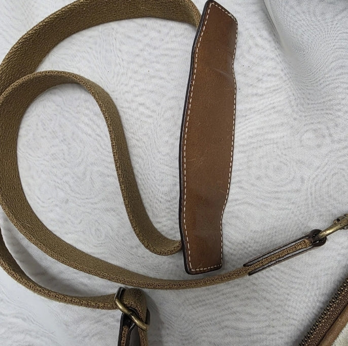 Coach Crossbody Purse Patchwork Leather Zip Closure Adjustable Strap 8"×8.5" #A05Q-236Z. The zipper works very well