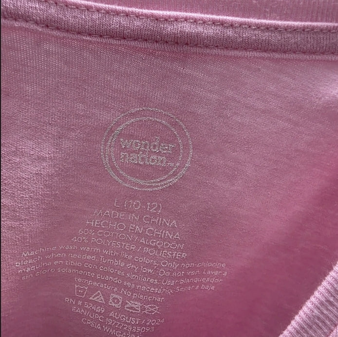 Wonder Nation Girls Crop Top T Shirt Size 10-12 L Born To Wander