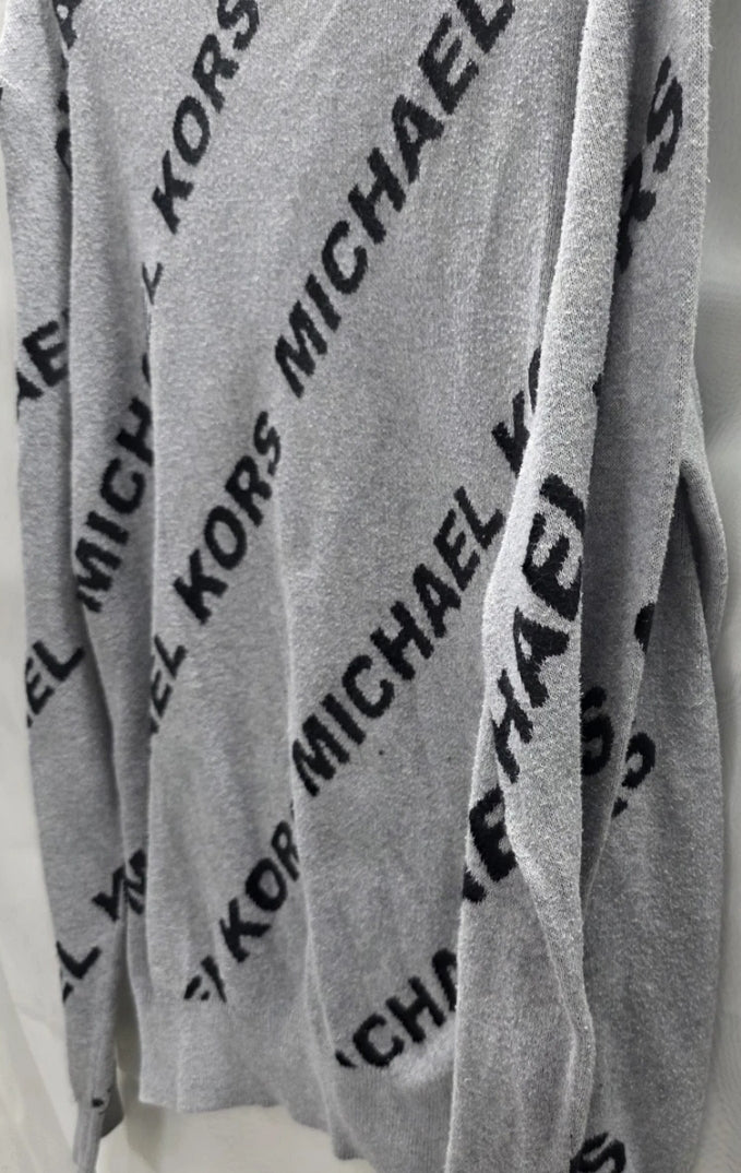 Michael Kors MK Mens Medium Pullover Sweater Armpit To Armpit 23" Length 25" Length 25" 100% Cotton Grey