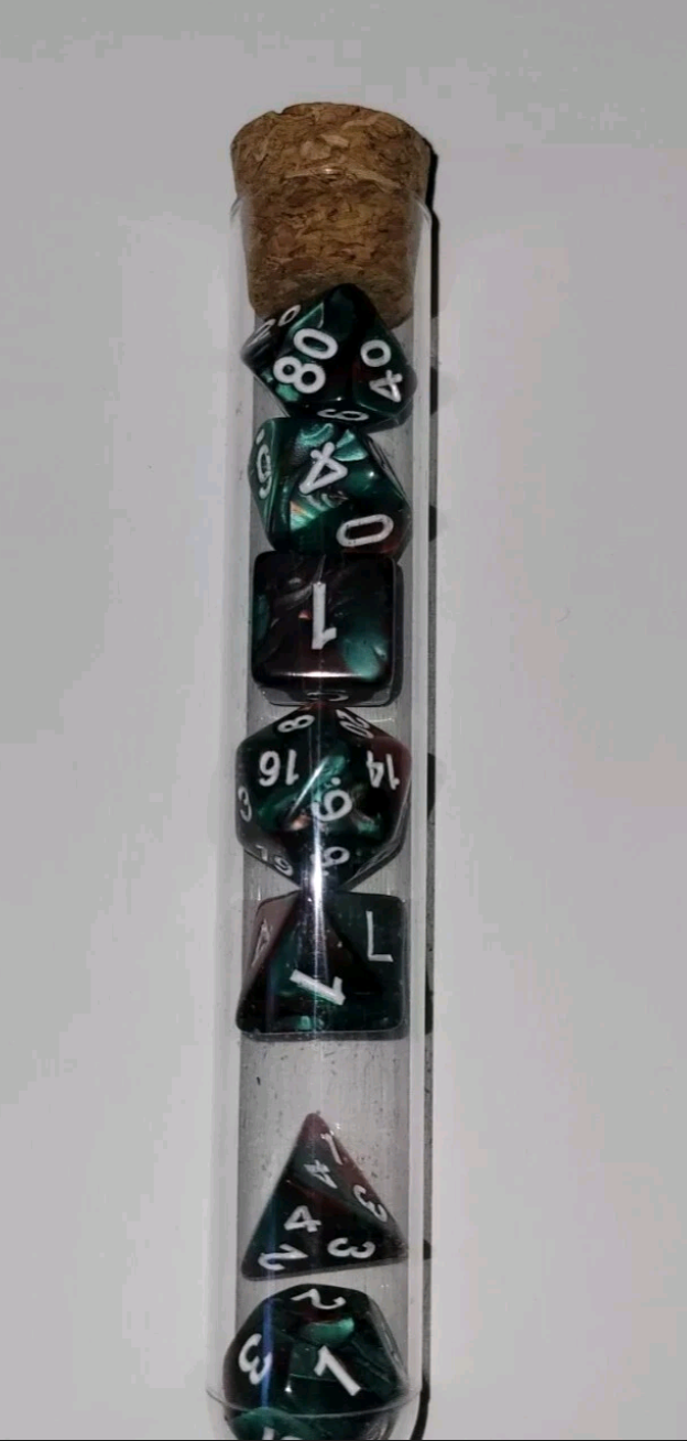 7 Piece Dice Set D+D Roll Playing Included Ancient Dragon Ice Storage Tube