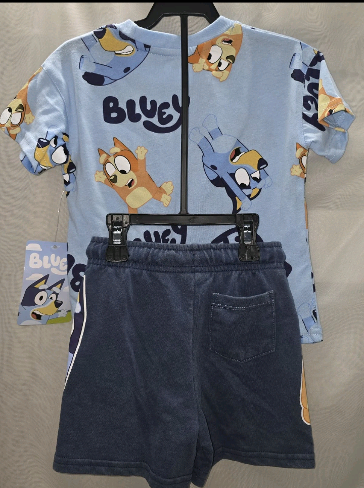 Bluey Boy 2 Piece Outfit Size 2T T Shirt And Shorts New With Tags.