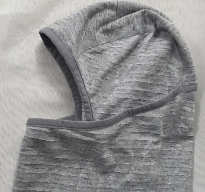 Nike One Size Head Wrap Cover Ponytail Hole In The Back Grey. Great For Winter