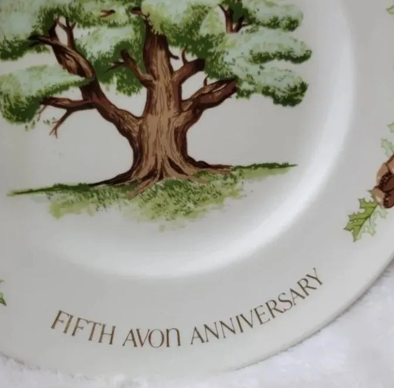 Vintage 1975 Avon Collector Plate The 5th Anniversary 8" The Great Oak New In Box