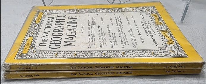 Vintage National Geographic May 1955 And November 1956 Magazine Sleeved