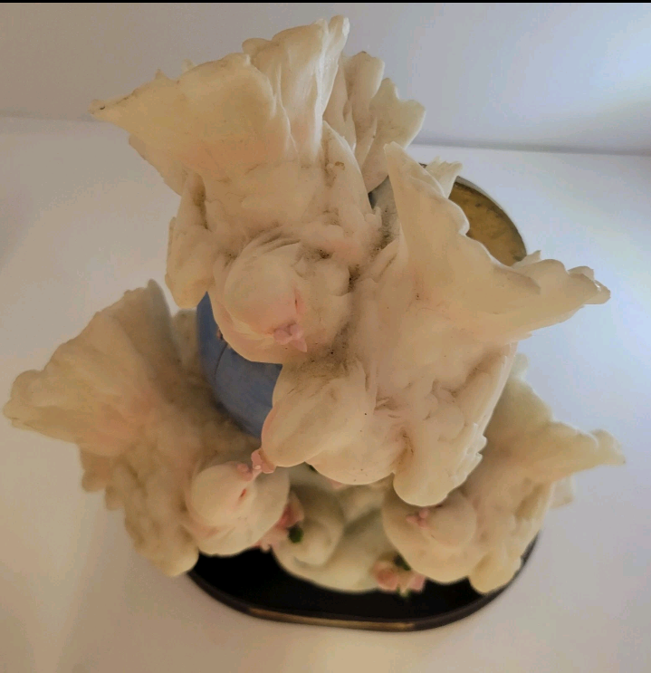 Meerchi White Birds On A Globe Figurine 8" × 5" Excellent Used Condition.