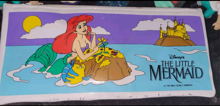 Vintage Disney Little Mermaid Toy Lot Pencil Pouch 3 Ariel's 2 Ericks