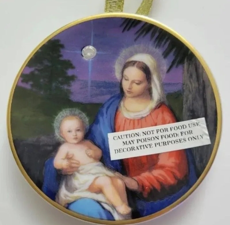 Vintage 1998 Avon Star Of Bethlehem Nativity 3" Ornament With 24K Gold Trim