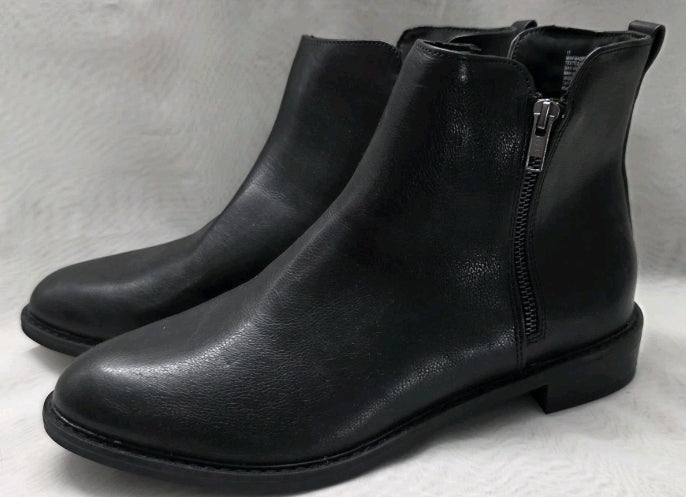 Universal Thread Womens Size 11 Black Brenna Boot Double Side Zips Memory New With Tags