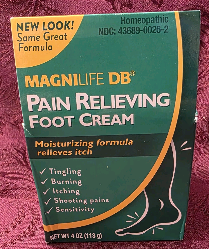 Magnilife DB Pain Relief Foot Cream Homeopathic Moisturizing Formula
