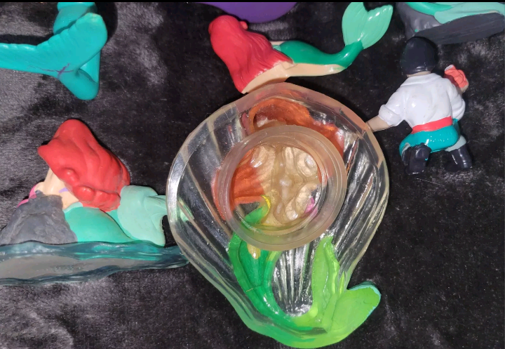 Vintage Disney Little Mermaid Toy Lot Figurines Various Sizes Night Light Cover