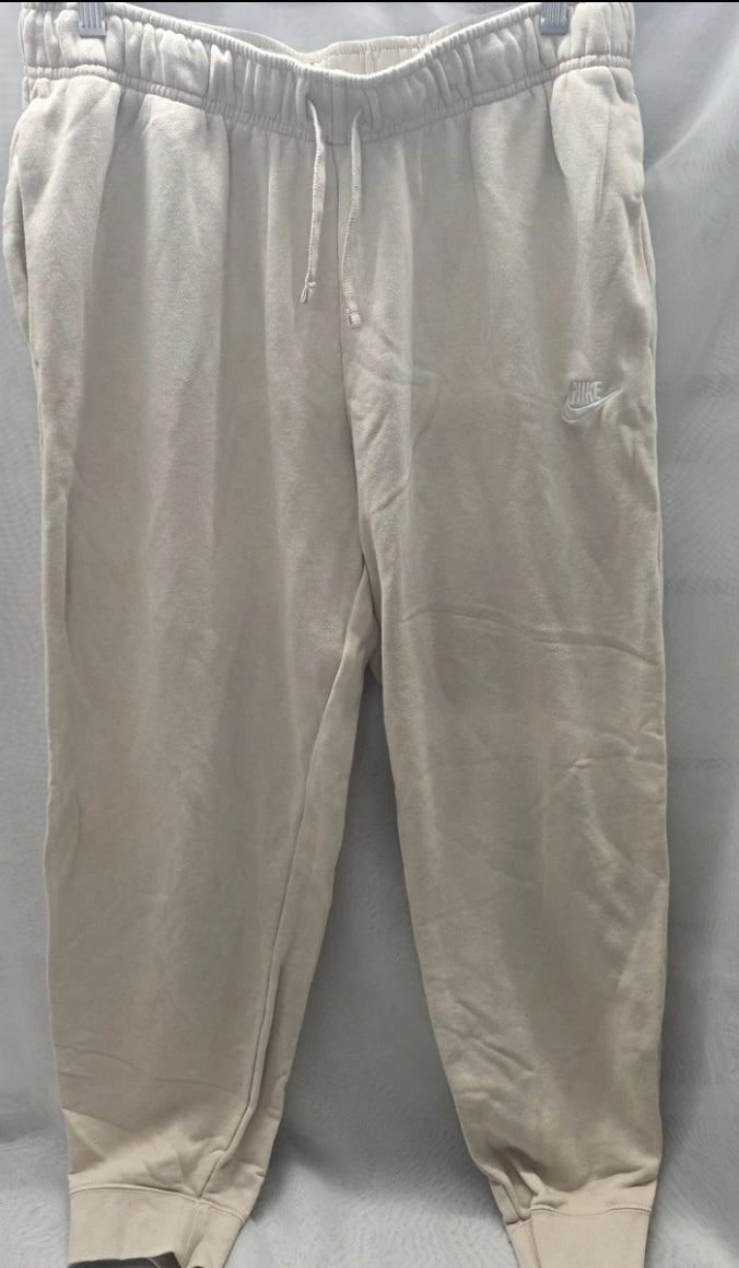 Nike Sweatpants Unisex Large Elastic Drawstring Waist Pockets Beige Excellent used condition