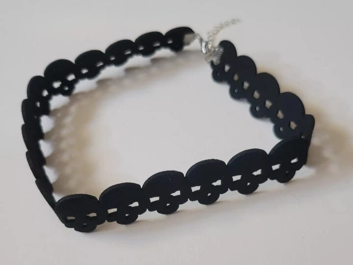 Black Skull Choker Adjustable Length Brand New