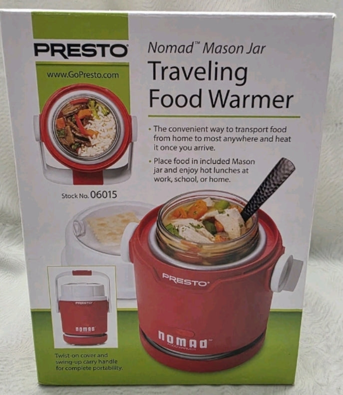 Presto Nomad Mason Jar Traveling Food Warmer #06015 Convenient Portable Warming. New factory sealed