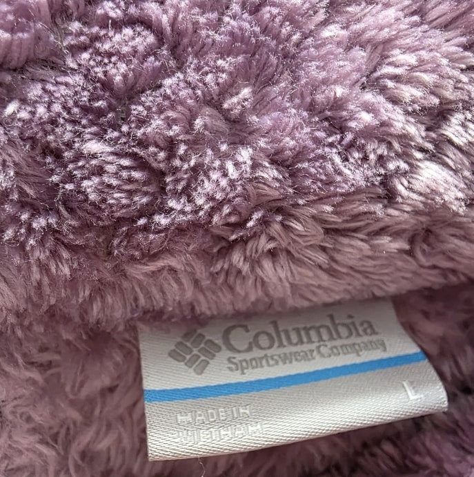 Columbia Sportswear Co Women Zip Up Jacket Large Armpit To Armpit 23" Purple Super soft Pockets