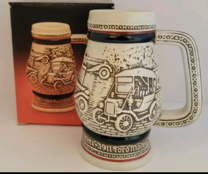 Vintage 1982 Car Classics Ceramic Stein 5" Tall Collector 44882 New With Box