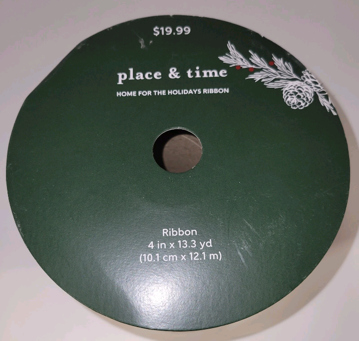 Place And Time Home For The Holiday Ribbon 4" ×13.3" Yards Wired Edge Red And Black Checker