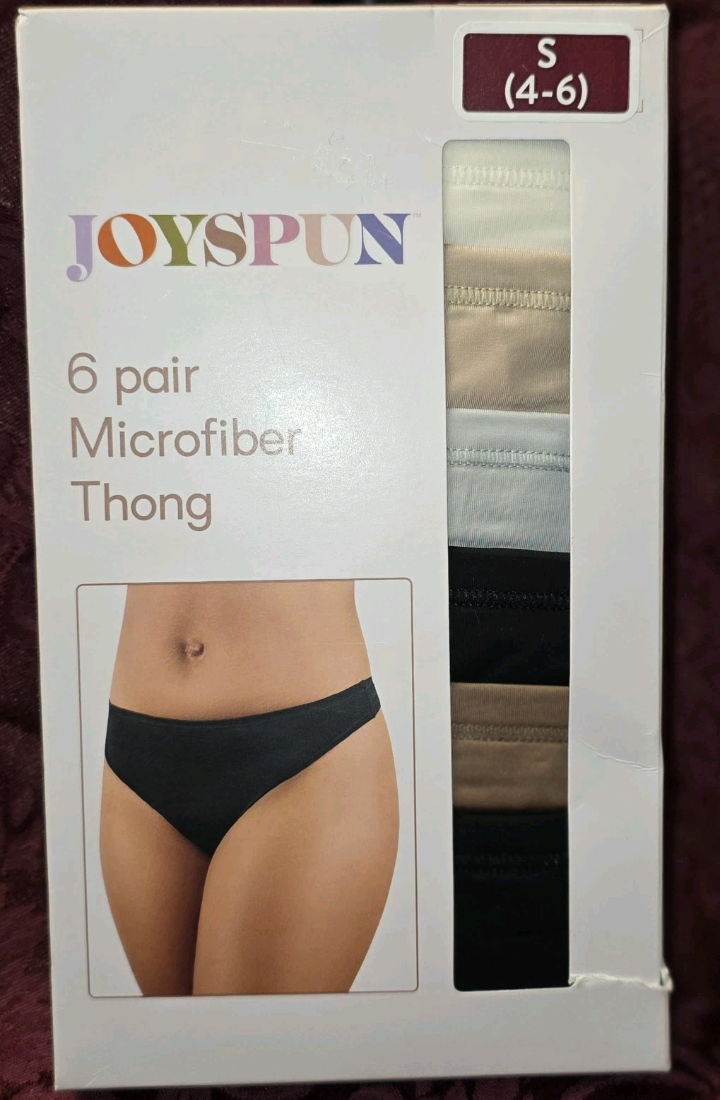 Joyspun 6 Pair Microfiber Panties Thong S 4-6 Multi Color New In Box