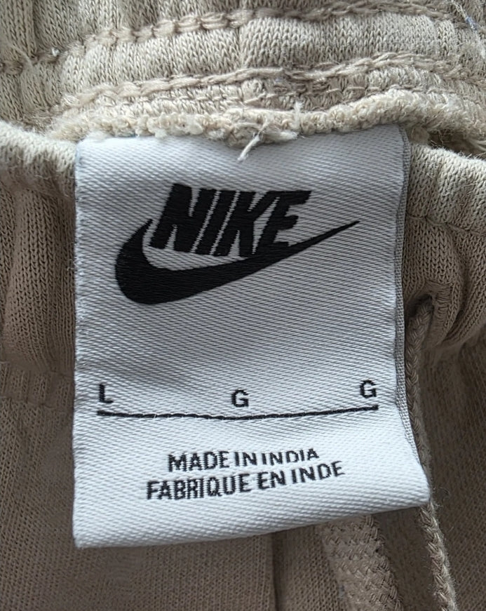 Nike Sweatpants Unisex Large Elastic Drawstring Waist Pockets Beige Excellent used condition