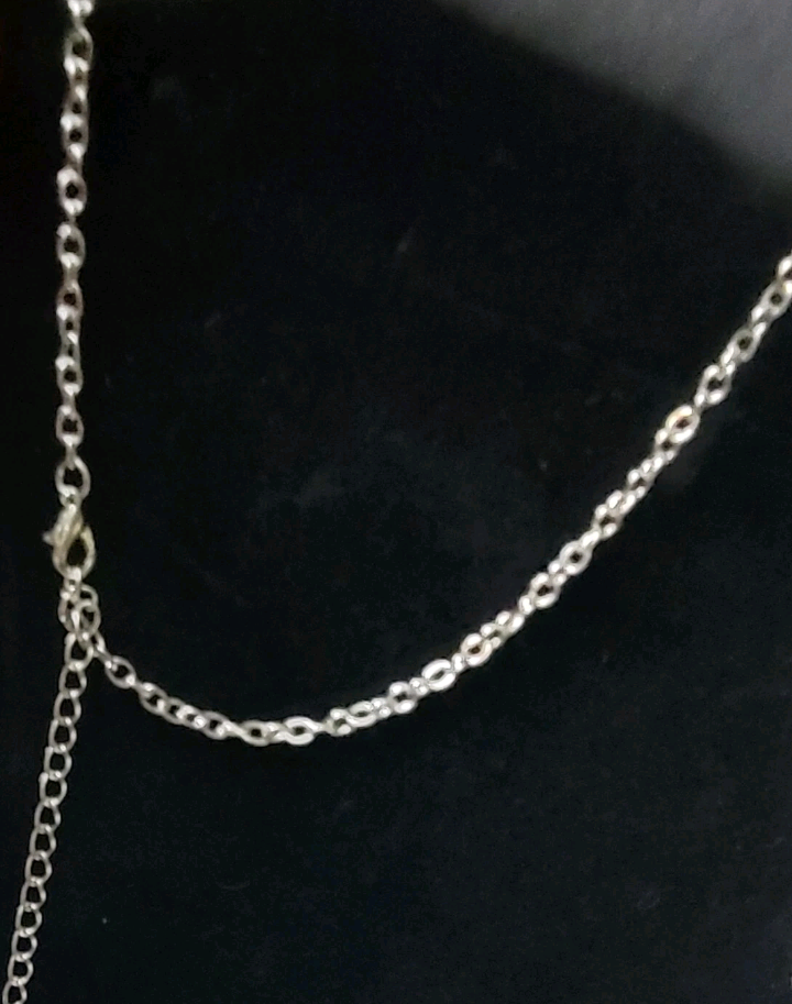 3 Piece Purple And Silvery Jewelry Set Hook Earrings 1/2" Adjustable Chain Thick pendants