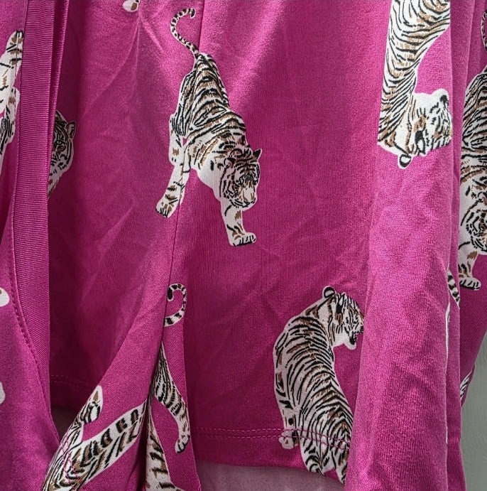 Joyspun Women XL 16-18 2 Piece Pajama Tank Top And Shorts Tigers