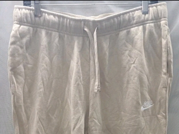 Nike Sweatpants Unisex Size Large Elastic Drawstring Waist Pockets Beige. Excellent used condition