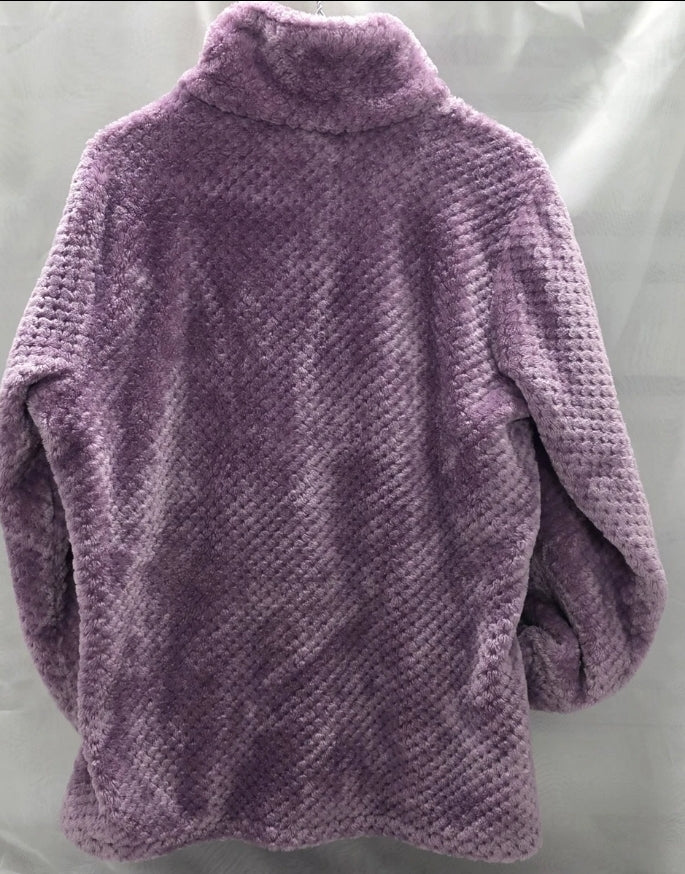 Columbia Sportswear Co Women Zip Up Jacket Large Armpit To Armpit 23" Purple Super soft Pockets