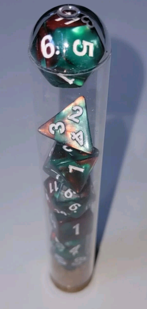 7 Piece Dice Set D+D Roll Playing Included Ancient Dragon Ice Storage Tube