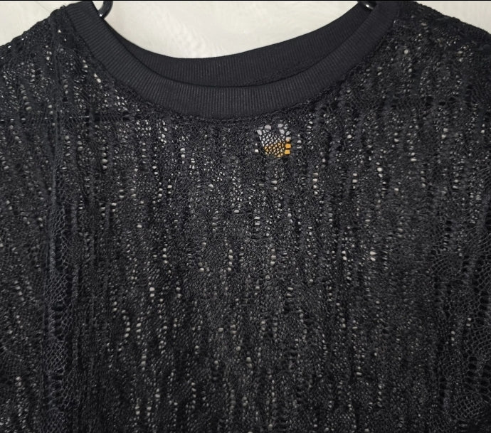 No Boundaries Womens Large 11-13 Swimsuit Top Cover Black Shirt Pit To Pit 22" Length 19". Excellent used condition