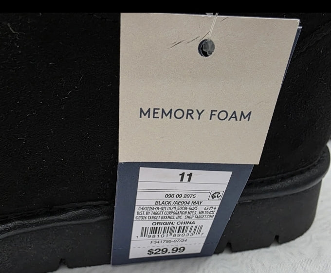 Universal Thread Womens Size 11 Black May Boot Fleece Lined Memory Foam Side Zip. New With Tags