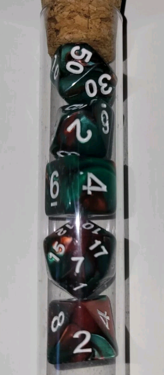 7 Piece Dice Set D+D Roll Playing Included Ancient Dragon Ice Storage Tube