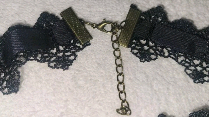 Punk Goth Choker Lacey Adjustable Closure 12.6"×1" With Rhinestones New