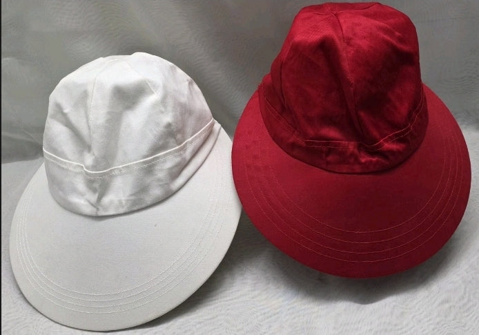 2 Womens Summer Shade Hats Tie In Red Collect If Hong Kong White Batmar New York