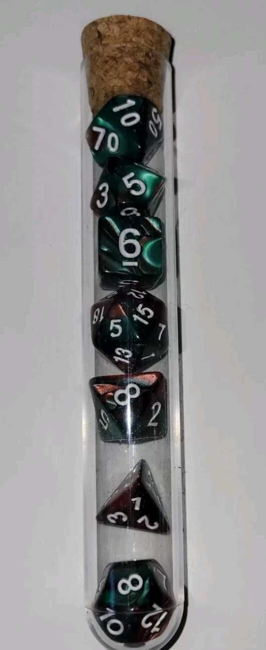 7 Piece Dice Set D+D Roll Playing Included Ancient Dragon Ice Storage Tube