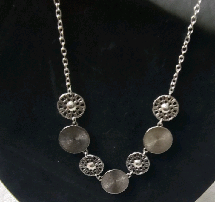 3 Piece Purple And Silvery Jewelry Set Hook Earrings 1/2" Adjustable Chain Thick pendants