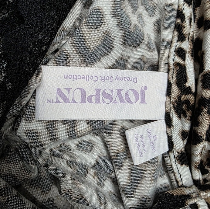 Joyspun Women 2X 18w- 20w 2 Piece Pajama Tank Top And Shorts Leopard Print. New with tags