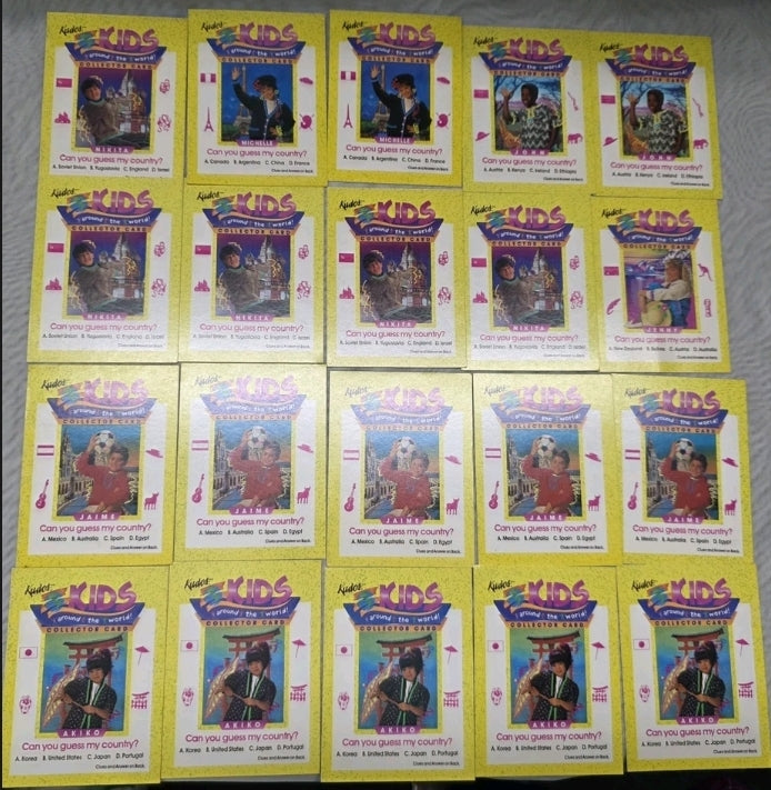 Vintage 20 Kudos Kids Collector Cards Around The World Guess My Country