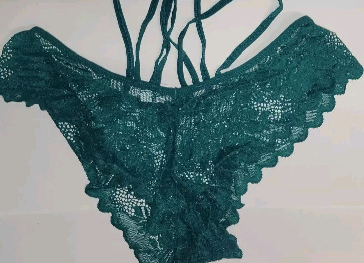 Womens Sexy Floral Lace Green Low Waist Panties Stretchy Breathable Medium Size