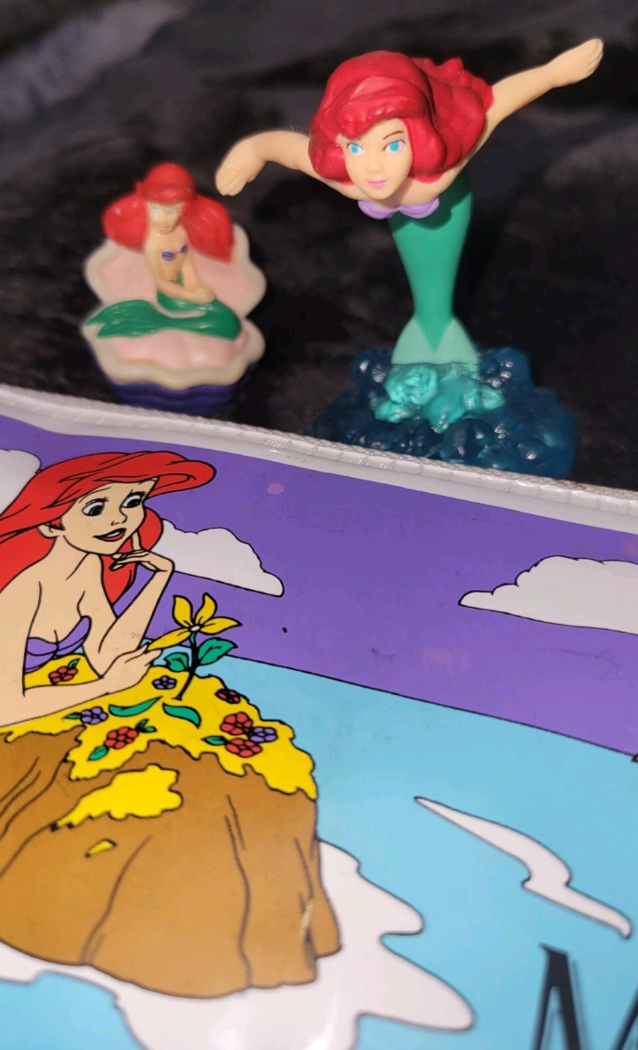 Vintage Disney Little Mermaid Toy Lot Pencil Pouch 3 Ariel's 2 Ericks