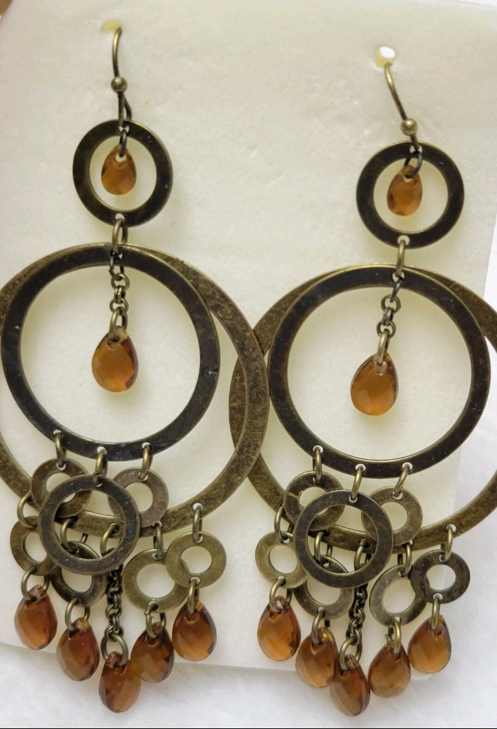 Avon Mark Perfect Zen Earrings Burnished Brass New In Box Original Packaging