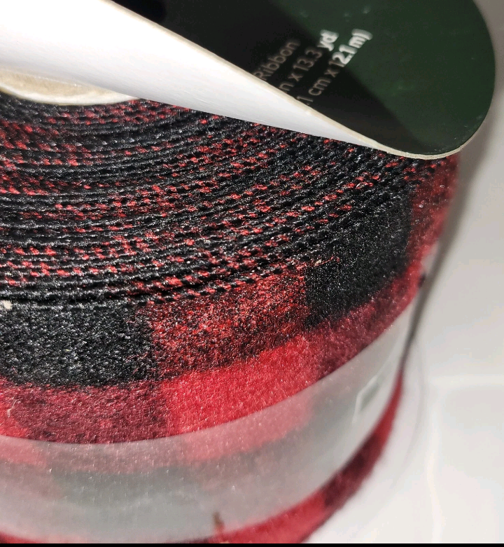 Place And Time Home For The Holiday Ribbon 4" ×13.3" Yards Wired Edge Red And Black Checker