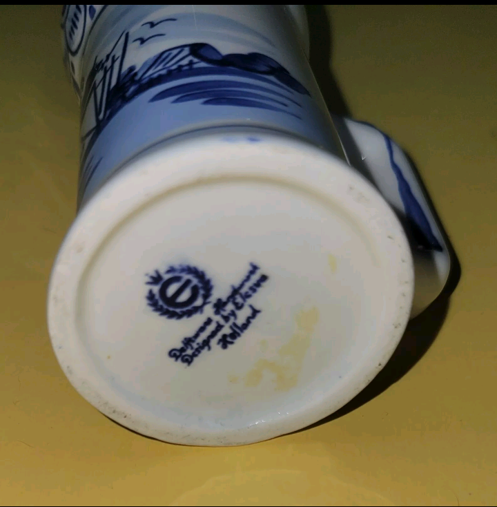 Vintage Delft Blue Small Pitcher Stein Holland 3.5" Tall 2" Across Top